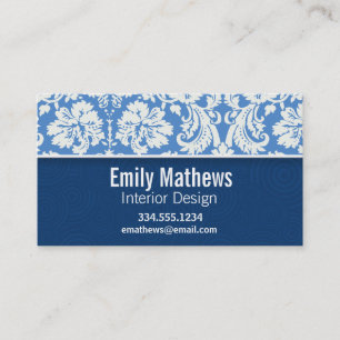 Blue Damask Patroon Visitekaartje