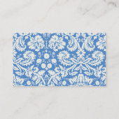 Blue Damask Patroon Visitekaartje (Achterkant)