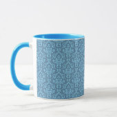 Blue Damask Pattern Mok (Links)