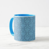 Blue Damask Pattern Mok (Voorkant links)