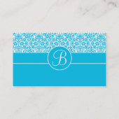 Blue Damask persoonlijke wijziging van adreskaarte Visitekaartje (Achterkant)