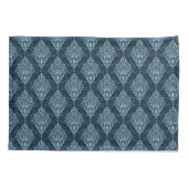 Blue Damask Print Kussensloop (Achterkant)