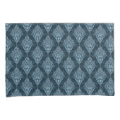 Blue Damask Print Kussensloop Set (Voorkant-Rechts)