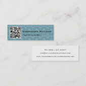 Blue Damask QR CODE Mini Visitekaartjes (Voorkant / Achterkant)