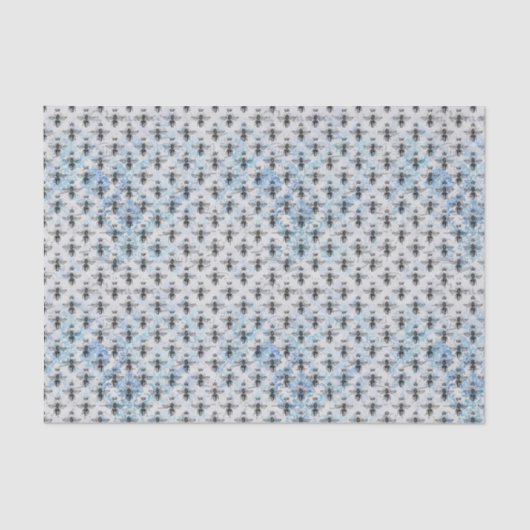 Blue Damask Queen Bee Tissuepapier (Voorkant)