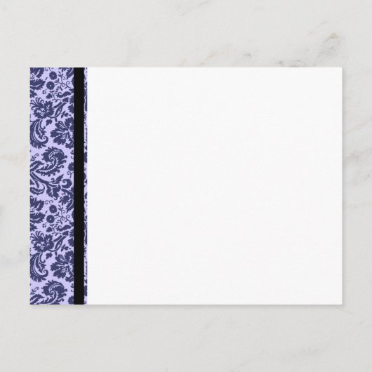 Blue Damask Save the Date Briefkaart (Achterkant)