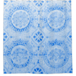 Blue Damask Shower Curtain Douchegordijn