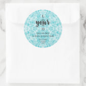 Blue Damask Sjabloon Container Candle Label (Tas)