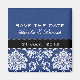 Blue Damask slaat de Magnet Datum op