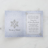 Blue Damask & Snowflakes Winter Huwelijksuitnodigi (Binnen)