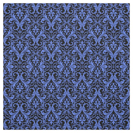 Blue Damask Stof (Swatch)