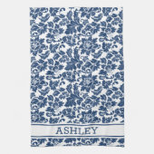Blue Damask Theedoek (Verticaal)