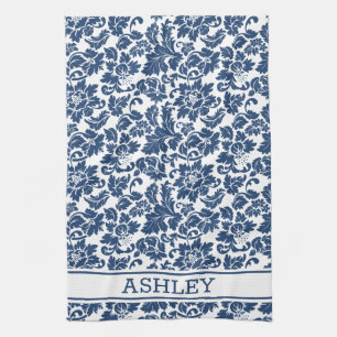 Blue Damask Theedoek