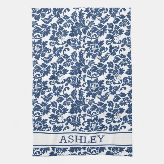 Blue Damask Theedoek (Verticaal)