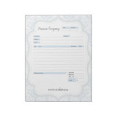 Blue Damask Thema Bestelformulier en Factuur Notit Notitieblok (Linkerzijde)