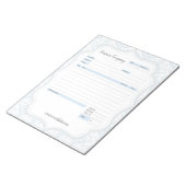 Blue Damask Thema Bestelformulier en Factuur Notit Notitieblok (Schuin)