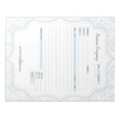 Blue Damask Thema Bestelformulier en Factuur Notit Notitieblok (Voorkant)
