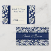 Blue Damask Trouwtafel Plaats Kaarten Plaatskaartje (Voorkant / Achterkant)