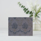 Blue Damask Vintage Wallpaper Briefkaart (Staand voorkant)