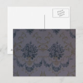 Blue Damask Vintage Wallpaper Briefkaart (Voorkant / Achterkant)