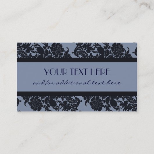 Blue Damask Visitekaartje (Voorkant)