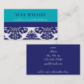 Blue Damask Visitekaartjes (Voorkant / Achterkant)