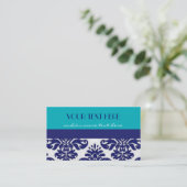 Blue Damask Visitekaartjes (Staand voorkant)