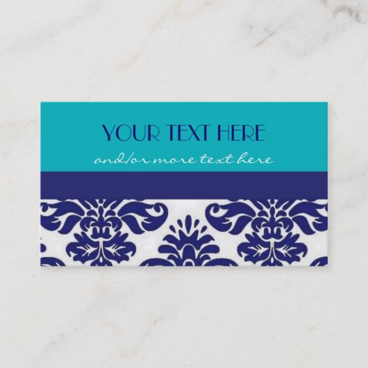 Blue Damask Visitekaartjes (Voorkant)