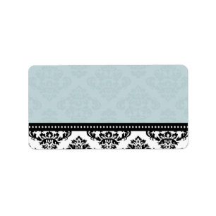 Blue Damask Wedding Adresetiketten Etiket