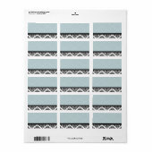 Blue Damask Wedding Adresetiketten Etiket (Full Sheet)
