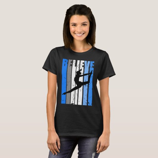 Blue Dance Team Believe Motivating Dancer Dancing  T-shirt (Voorkant volledig)