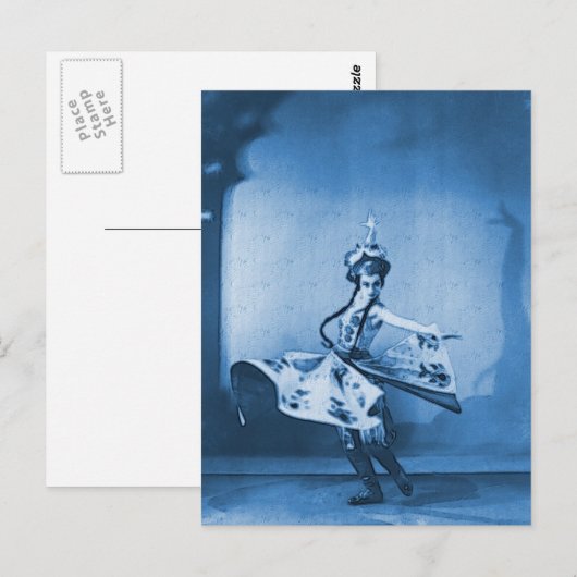 Blue Dancer Digital Art Briefkaart (Voorkant / Achterkant)