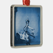 Blue Dancer Digital Art Metalen Ornament (Rechts)