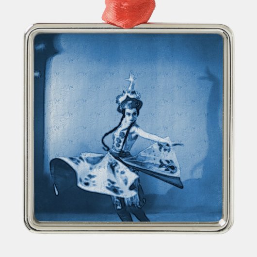 Blue Dancer Digital Art Metalen Ornament (Voorkant)