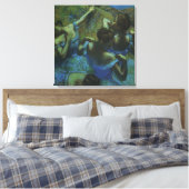 Blue Dancers van Edgar Degas, Vintage Impressionis Canvas Afdruk (Insitu (Slaapkamer))