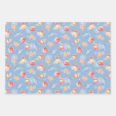 Blue Dancing Snowman Holiday Inpakpapier Vel (Voorkant 2)