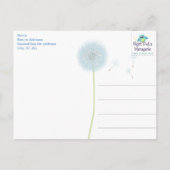 Blue Dandelion Bedankt Briefkaart (Achterkant)