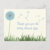 Blue Dandelion Bedankt Briefkaart (Voorkant)