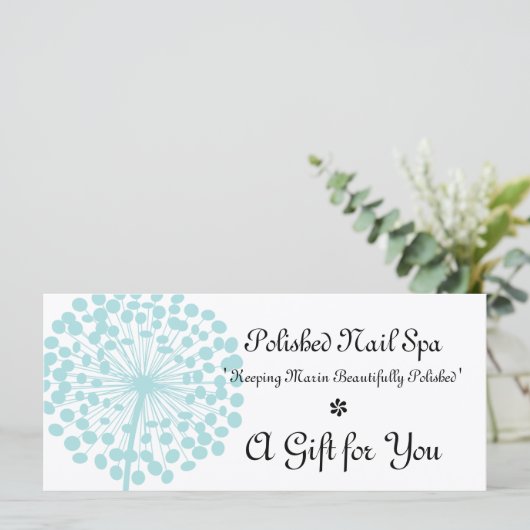 Blue Dandelion Flower Cadeaubon (Staand voorkant)