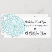 Blue Dandelion Flower Cadeaubon (Voorkant / Achterkant)