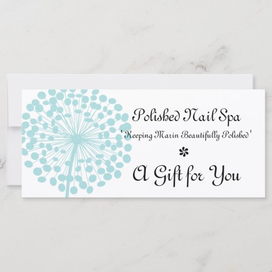 Blue Dandelion Flower Cadeaubon (Voorkant)