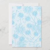 Blue Dandelion Flowers, Floral Rehearsal Dinner Kaart (Achterkant)