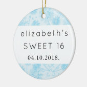 Blue Dandelion Flowers, Floral Sweet 16 Keramisch Ornament (Links)