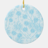 Blue Dandelion Flowers, Floral Sweet 16 Keramisch Ornament (Achterkant)