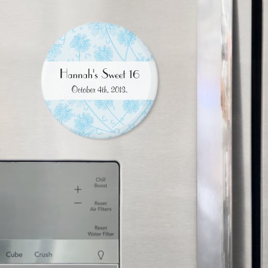 Blue Dandelion Flowers, Floral Sweet 16 Magneet (Insitu (Koelkast))