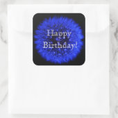 Blue Dandelion Happy Birthday Sticker (Tas)