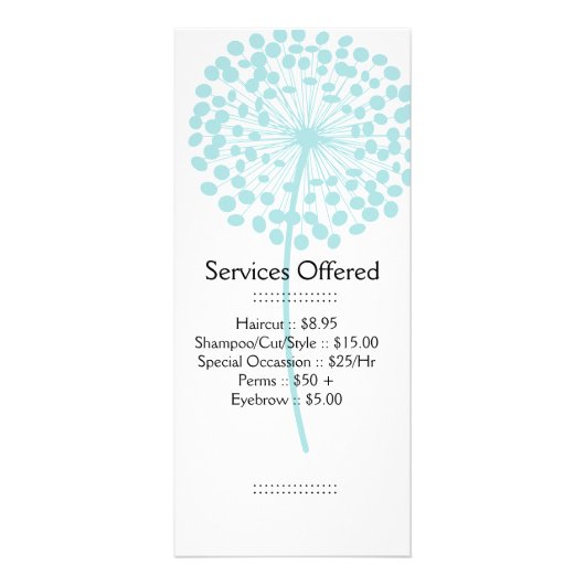 Blue Dandelion Services-rackkaart Reclamekaart (Voorkant)