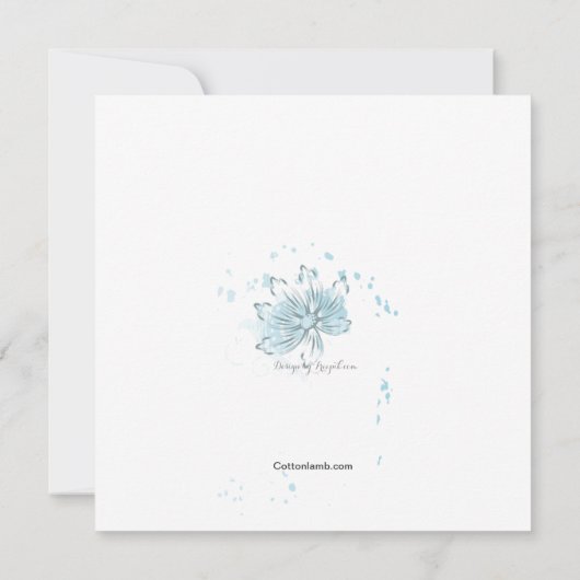 Blue Dandelion uitnodiging (Achterkant)