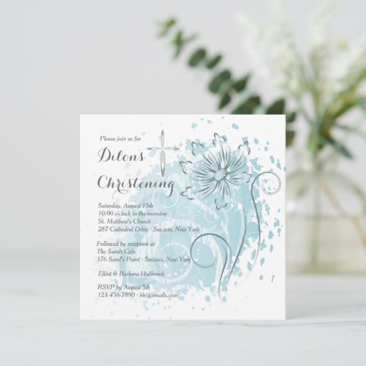 Blue Dandelion uitnodiging (Staand voorkant)