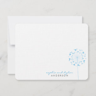 Blue Dandelions Love Hearts Weddenschap Hartelijk  Bedankkaart